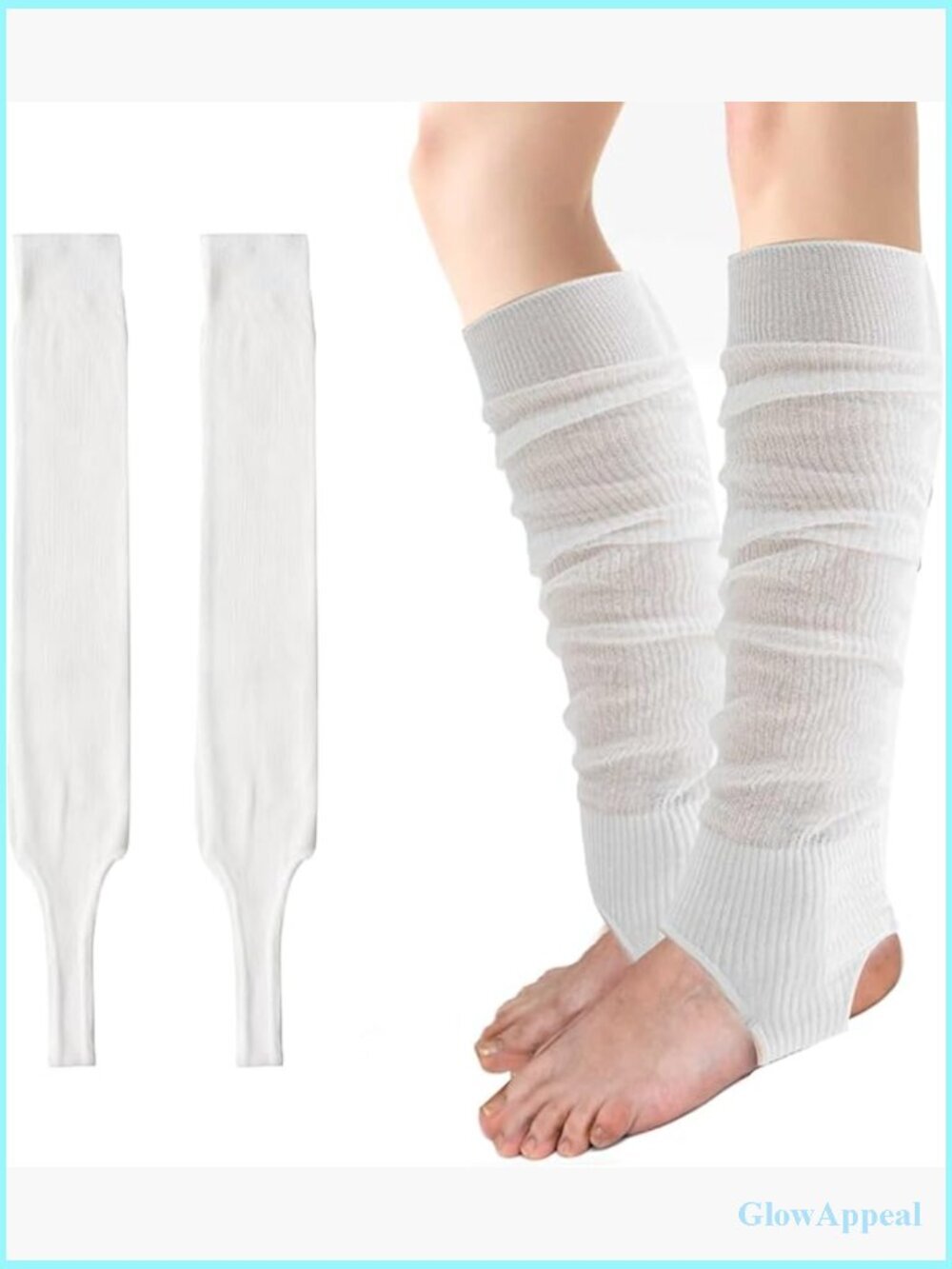 Knitted Stirrup Leg Warmers Thigh High Socks Ballet Pile Up